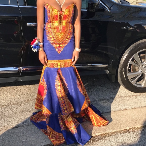 African print Prom Dress - Picture 2 of 9